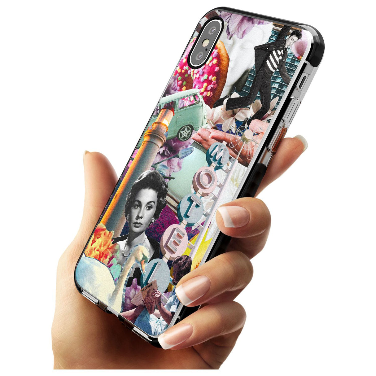 Vintage Collage: Retro Motel Black Impact Phone Case for iPhone X XS Max XR