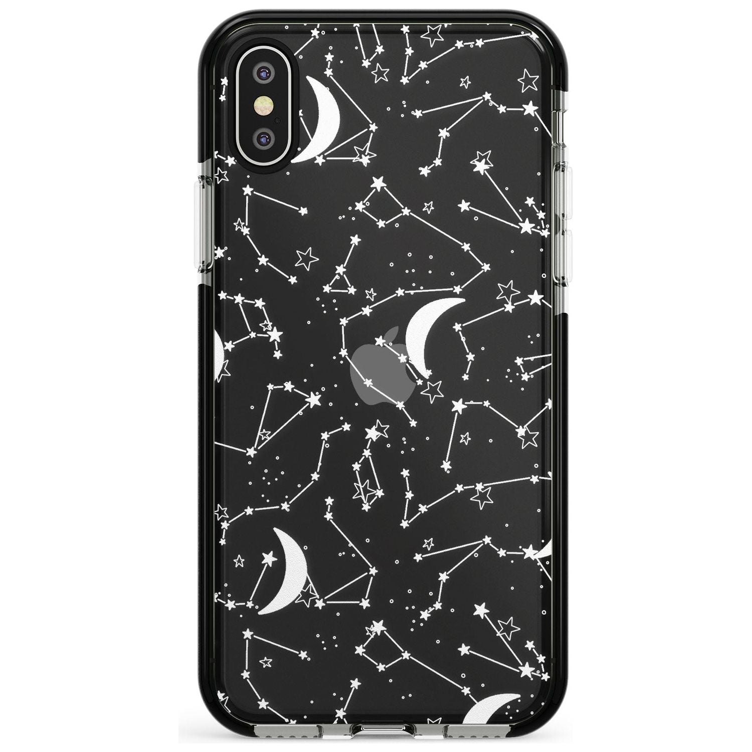 White Constellations on Clear Pink Fade Impact Phone Case for iPhone X XS Max XR