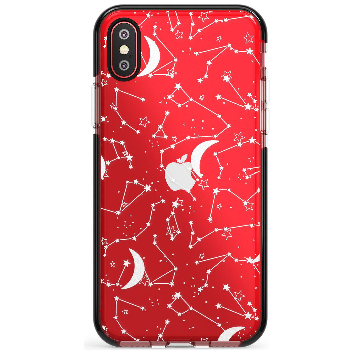 White Constellations on Clear Pink Fade Impact Phone Case for iPhone X XS Max XR