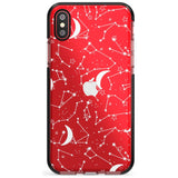 White Constellations on Clear Pink Fade Impact Phone Case for iPhone X XS Max XR