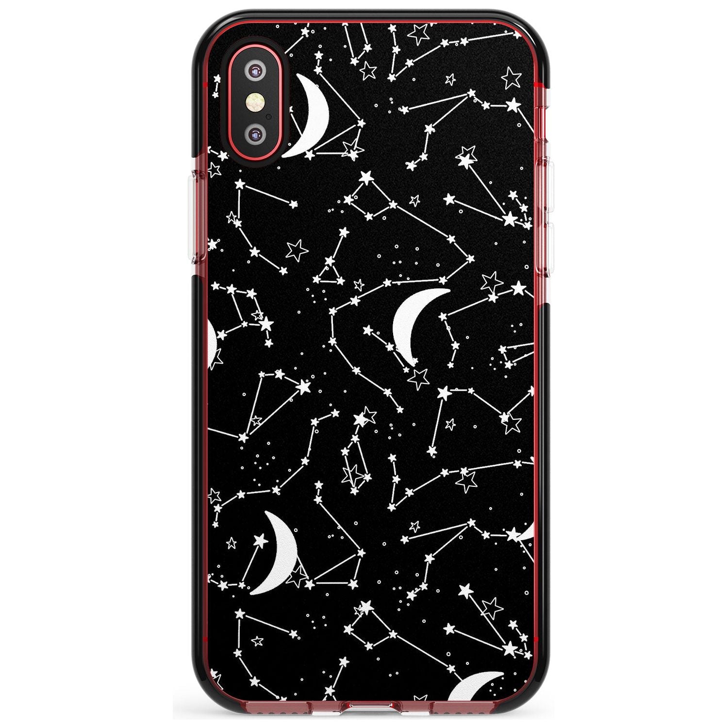 White Constellations on Black Pink Fade Impact Phone Case for iPhone X XS Max XR