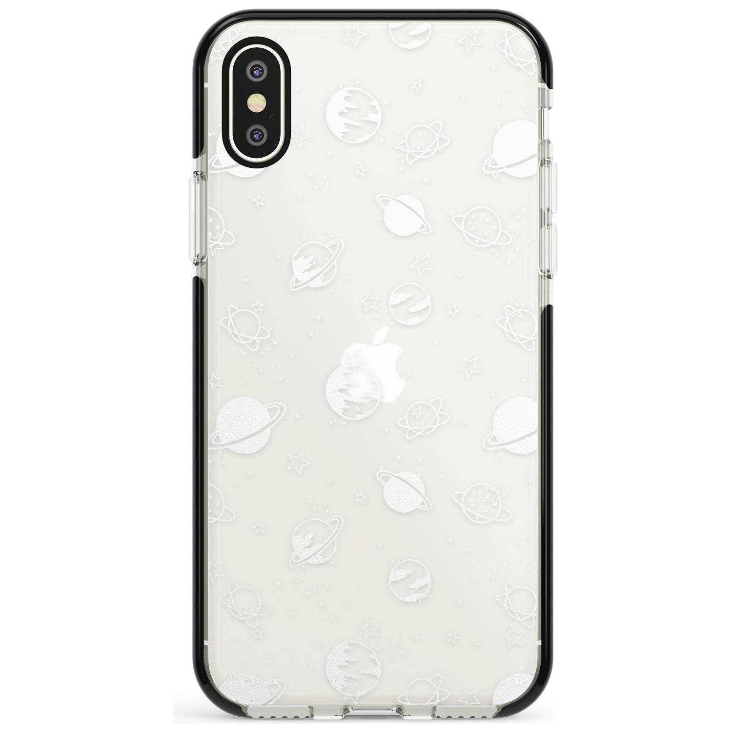 White Planets on Clear Pink Fade Impact Phone Case for iPhone X XS Max XR