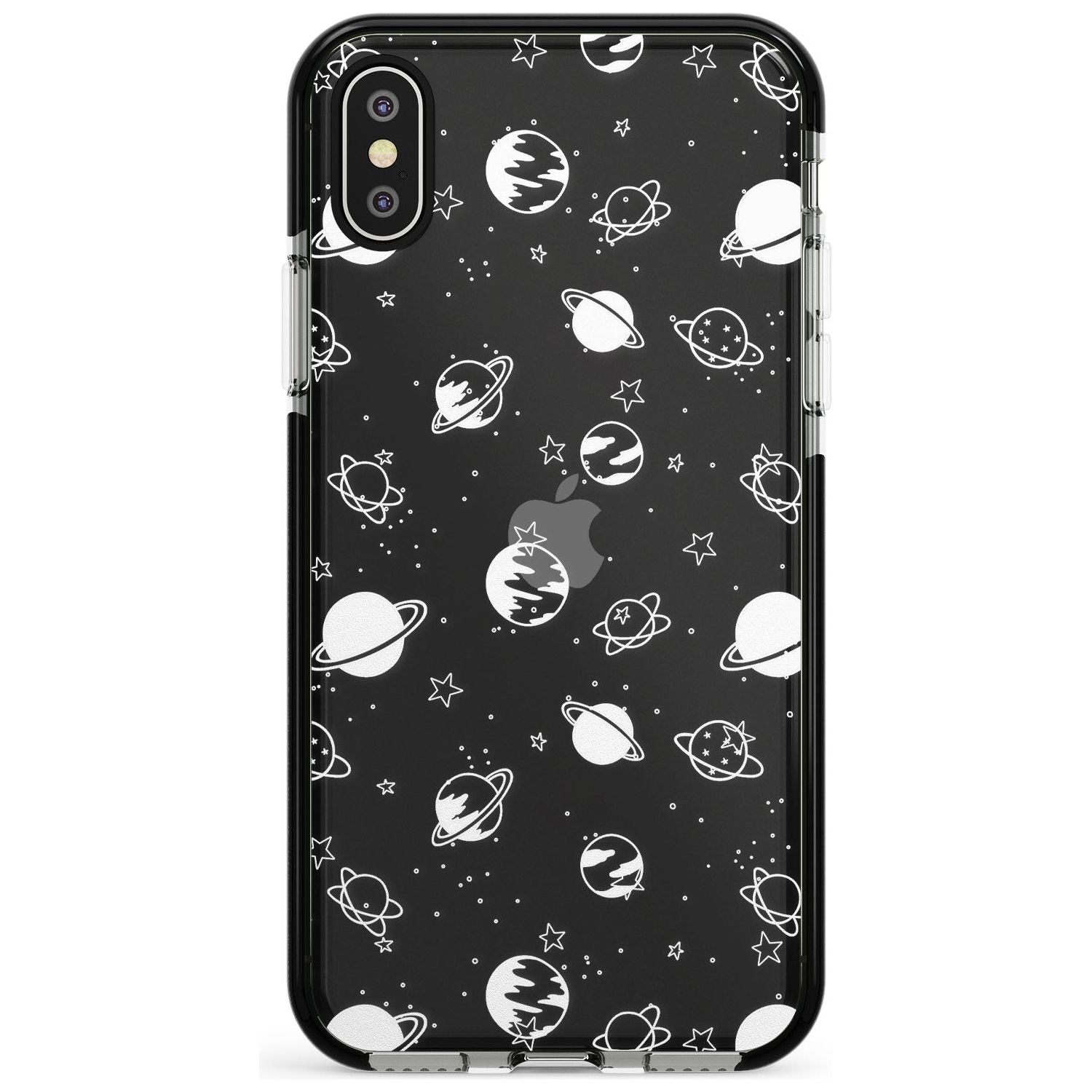 White Planets on Clear Pink Fade Impact Phone Case for iPhone X XS Max XR