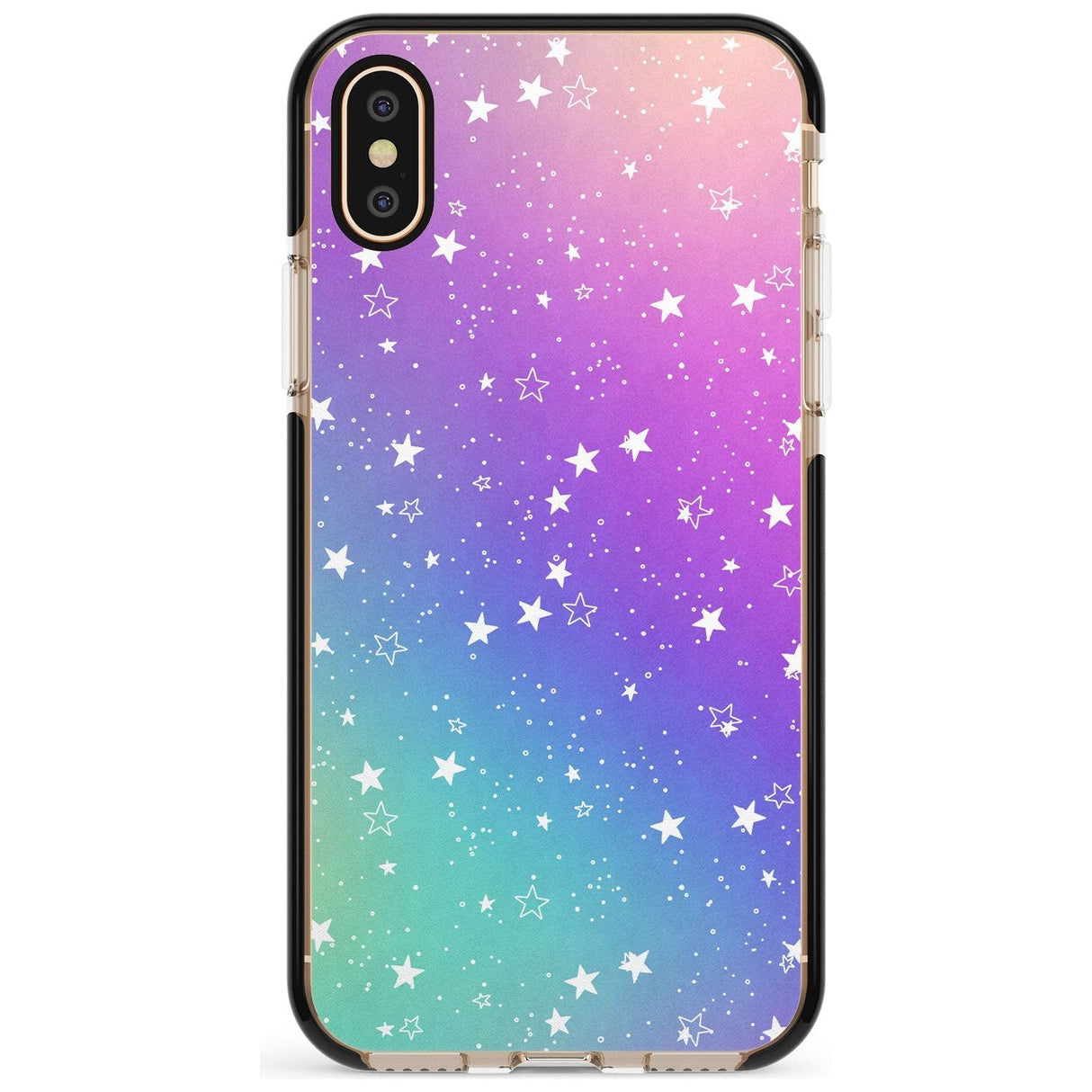 White Stars on Pastels Pink Fade Impact Phone Case for iPhone X XS Max XR