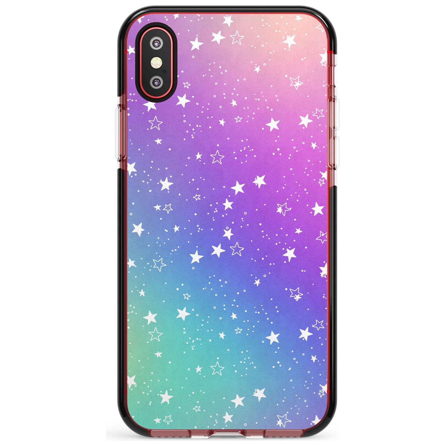White Stars on Pastels Pink Fade Impact Phone Case for iPhone X XS Max XR