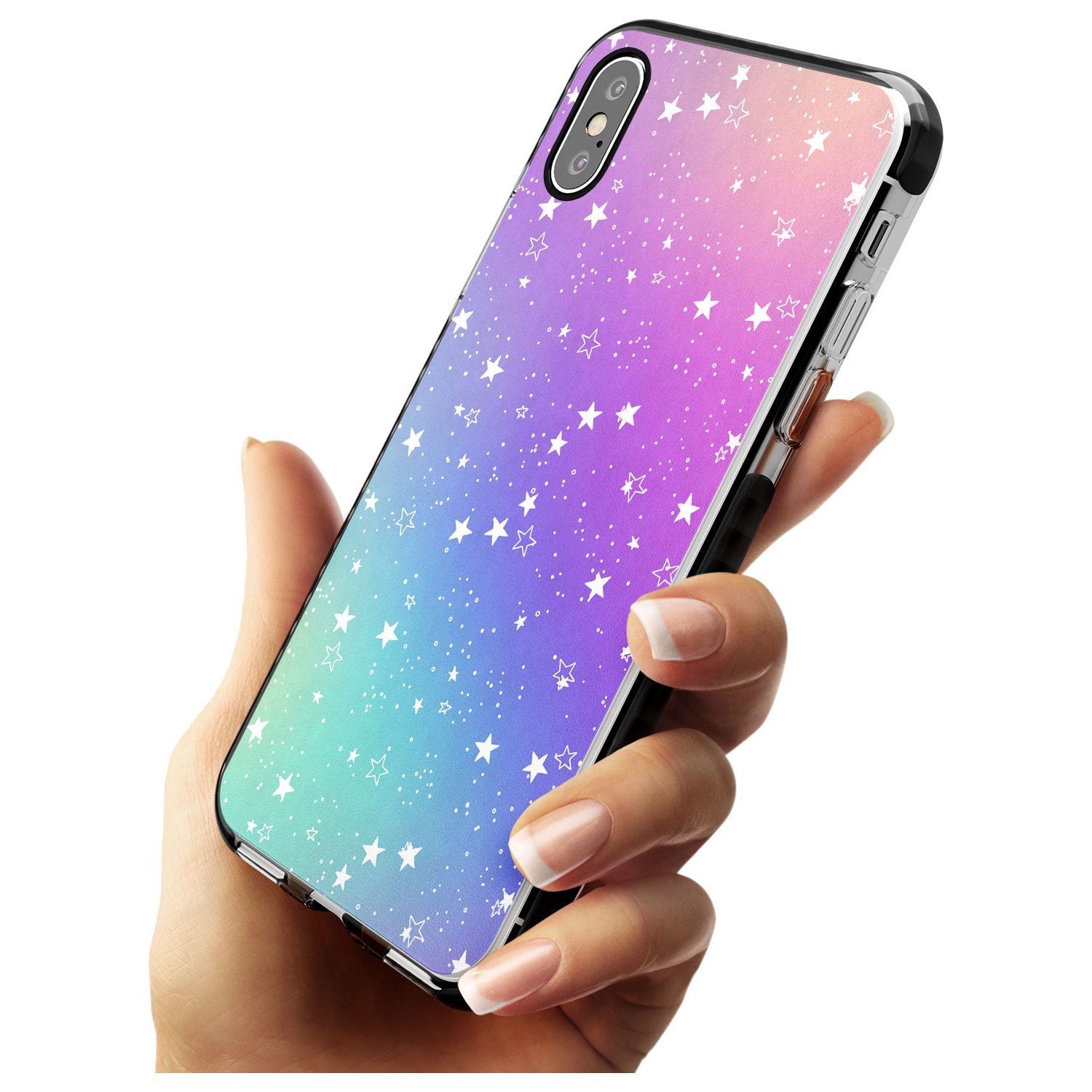 White Stars on Pastels Pink Fade Impact Phone Case for iPhone X XS Max XR