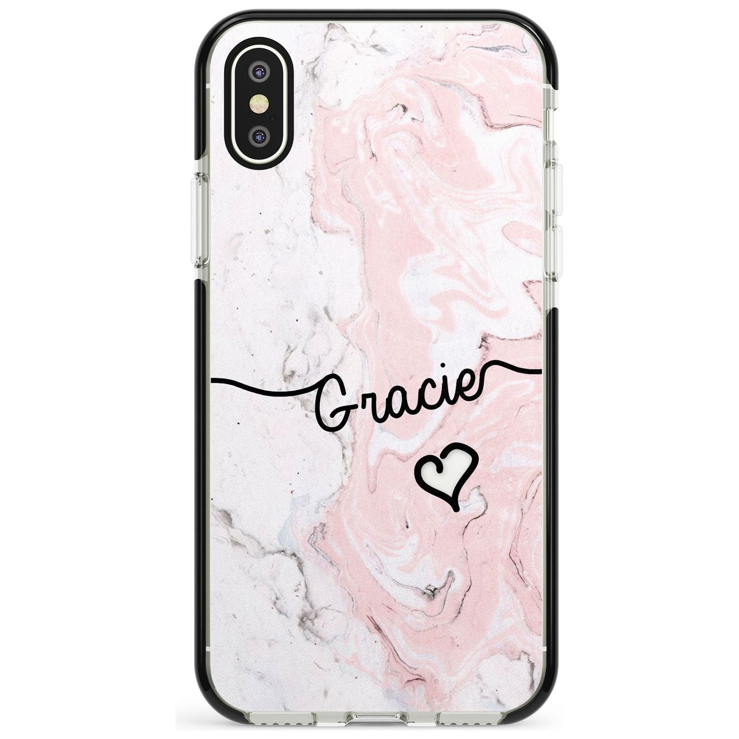 Pink Marble iPhone Case  Black Impact Custom Phone Case - Case Warehouse