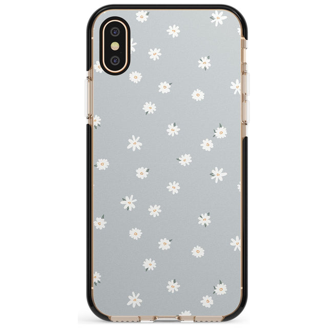 Painted Daises - Blue-Grey Cute Floral Design Pink Fade Impact Phone Case for iPhone X XS Max XR