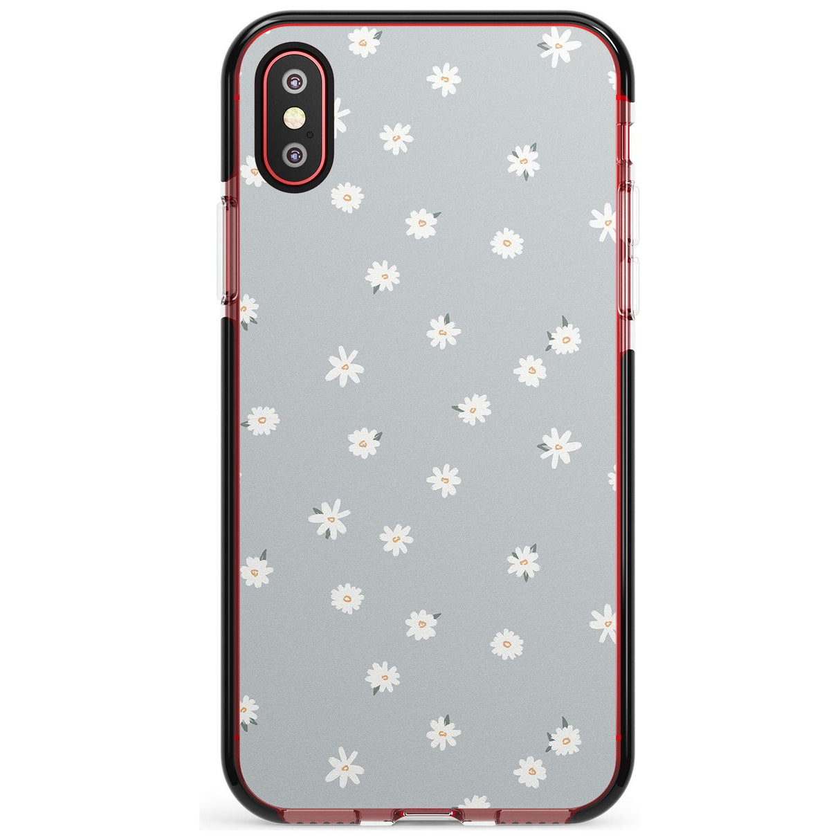 Painted Daises - Blue-Grey Cute Floral Design Pink Fade Impact Phone Case for iPhone X XS Max XR