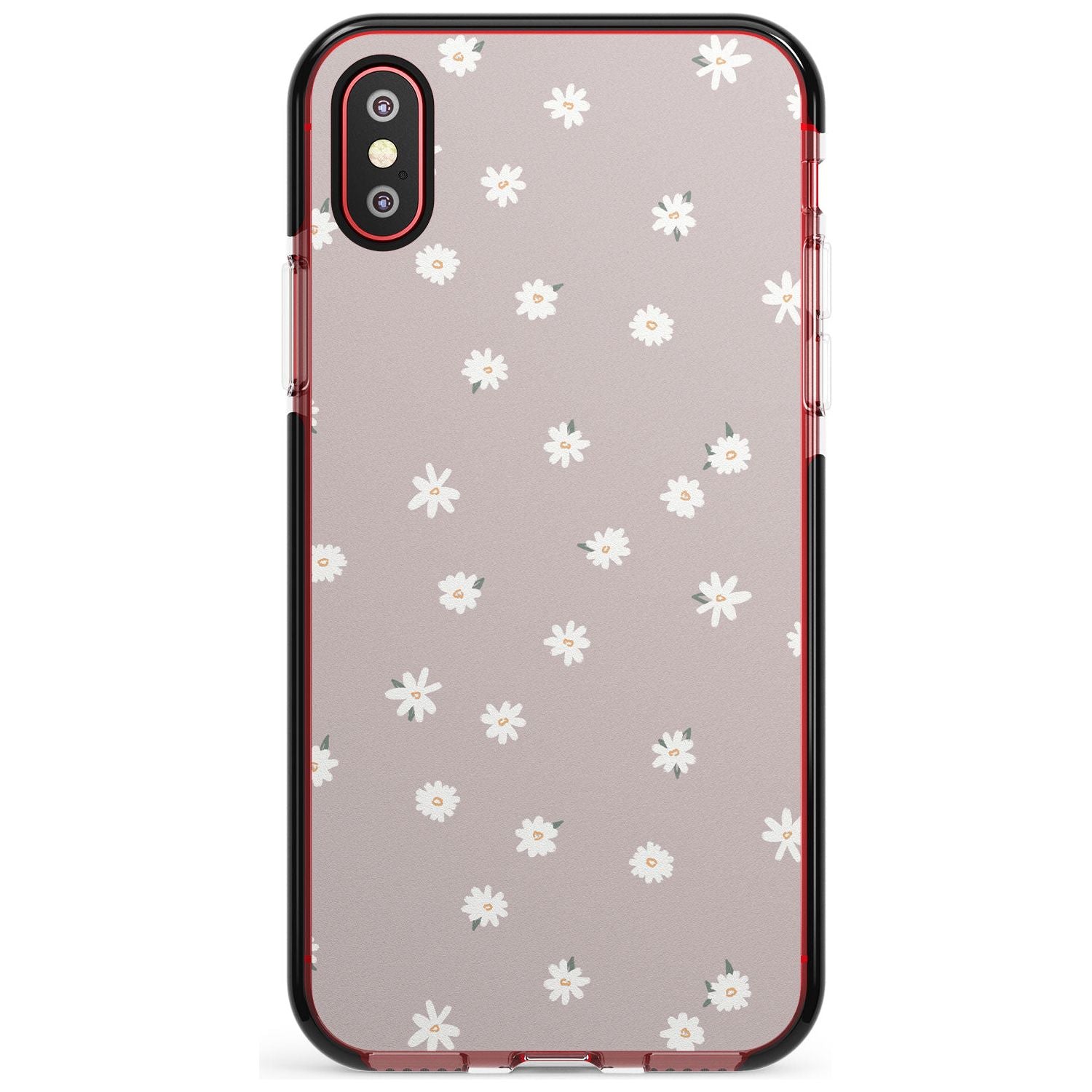 Painted Daises - Dark Pink Cute Floral Design Pink Fade Impact Phone Case for iPhone X XS Max XR
