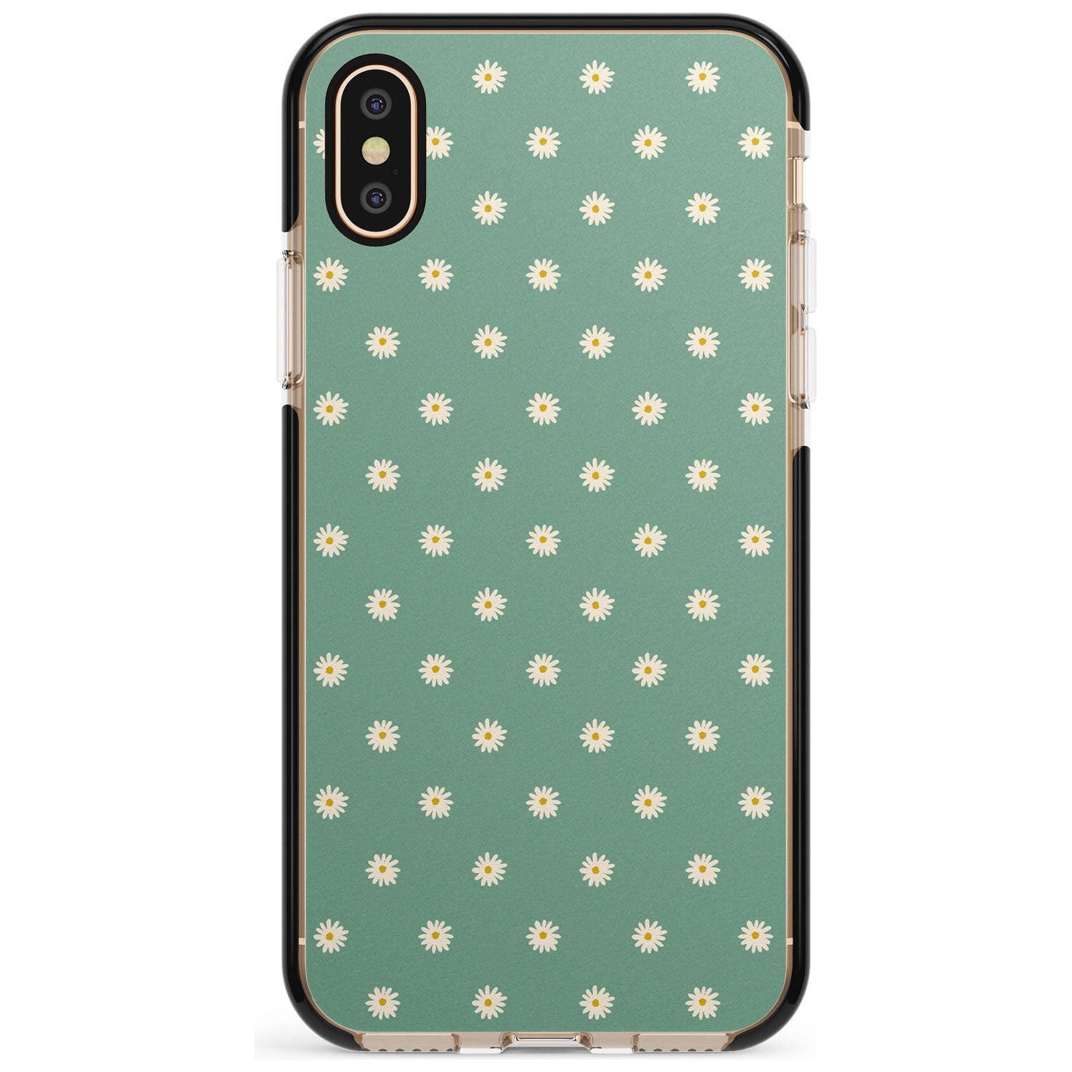 Daisy Pattern - Teal Cute Floral Daisy Design Pink Fade Impact Phone Case for iPhone X XS Max XR