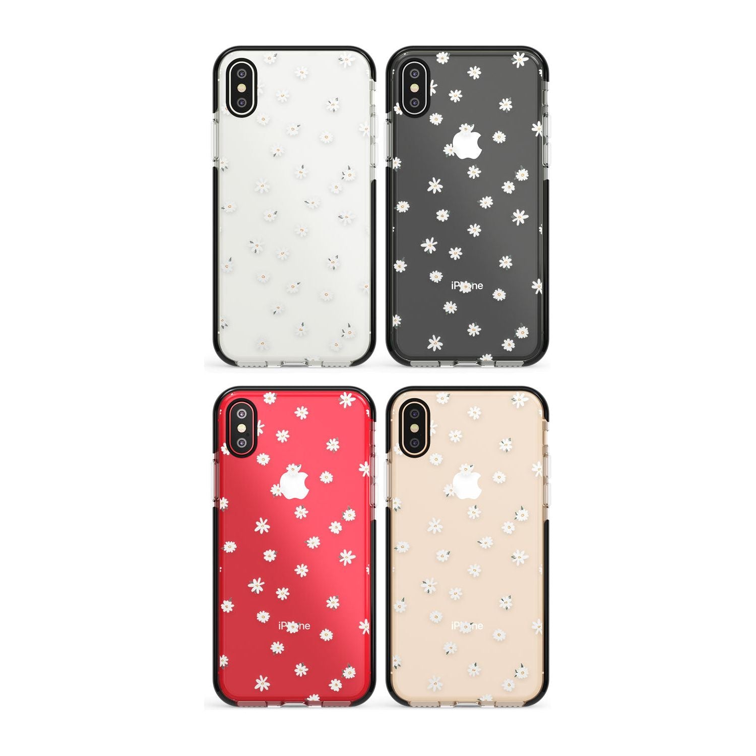 White Stars on Clear Phone Case for iPhone X XS Max XR