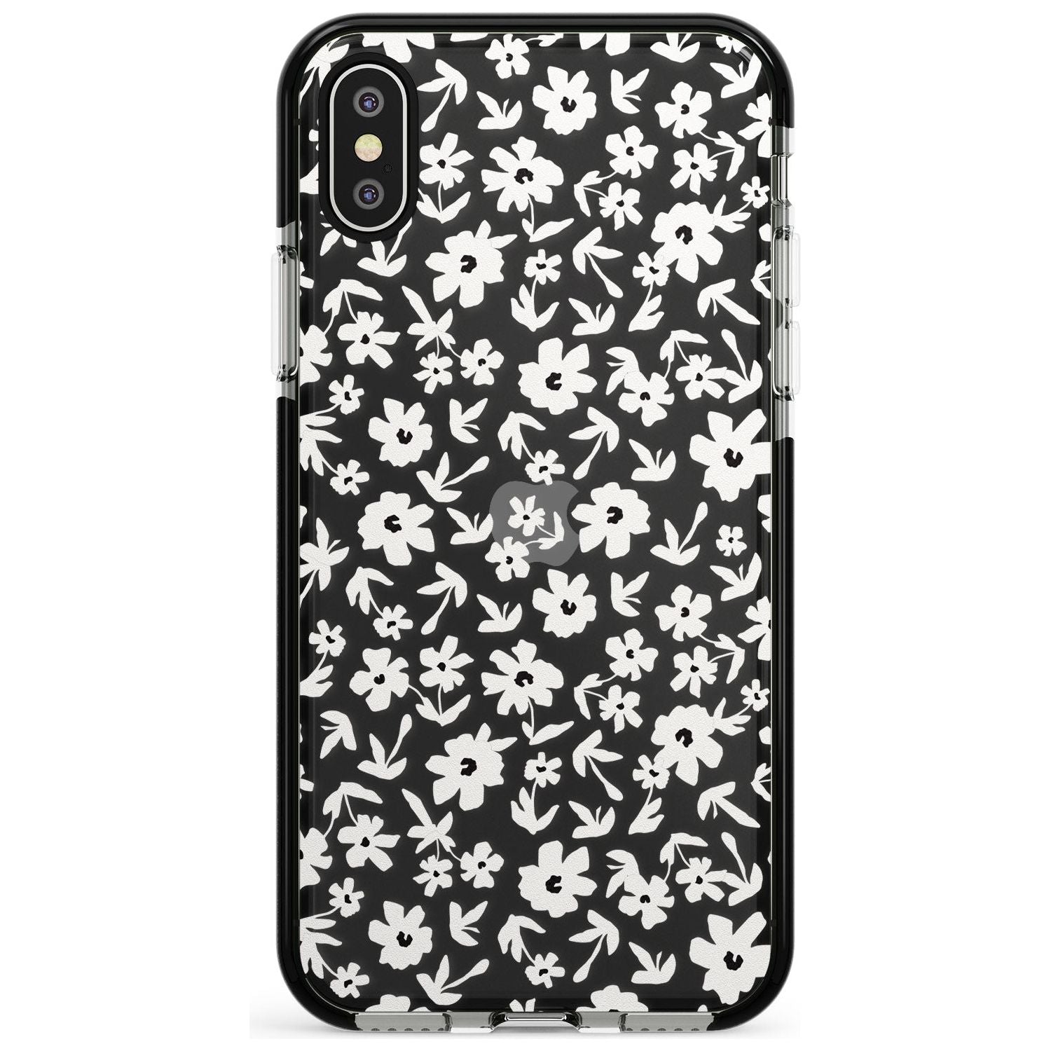 Floral Print on Clear - Cute Floral Design Pink Fade Impact Phone Case for iPhone X XS Max XR