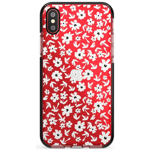 Floral Print on Clear - Cute Floral Design Pink Fade Impact Phone Case for iPhone X XS Max XR