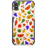 Mixed Kawaii Food Icons - Solid iPhone Case Black Impact Phone Case Warehouse X XS Max XR