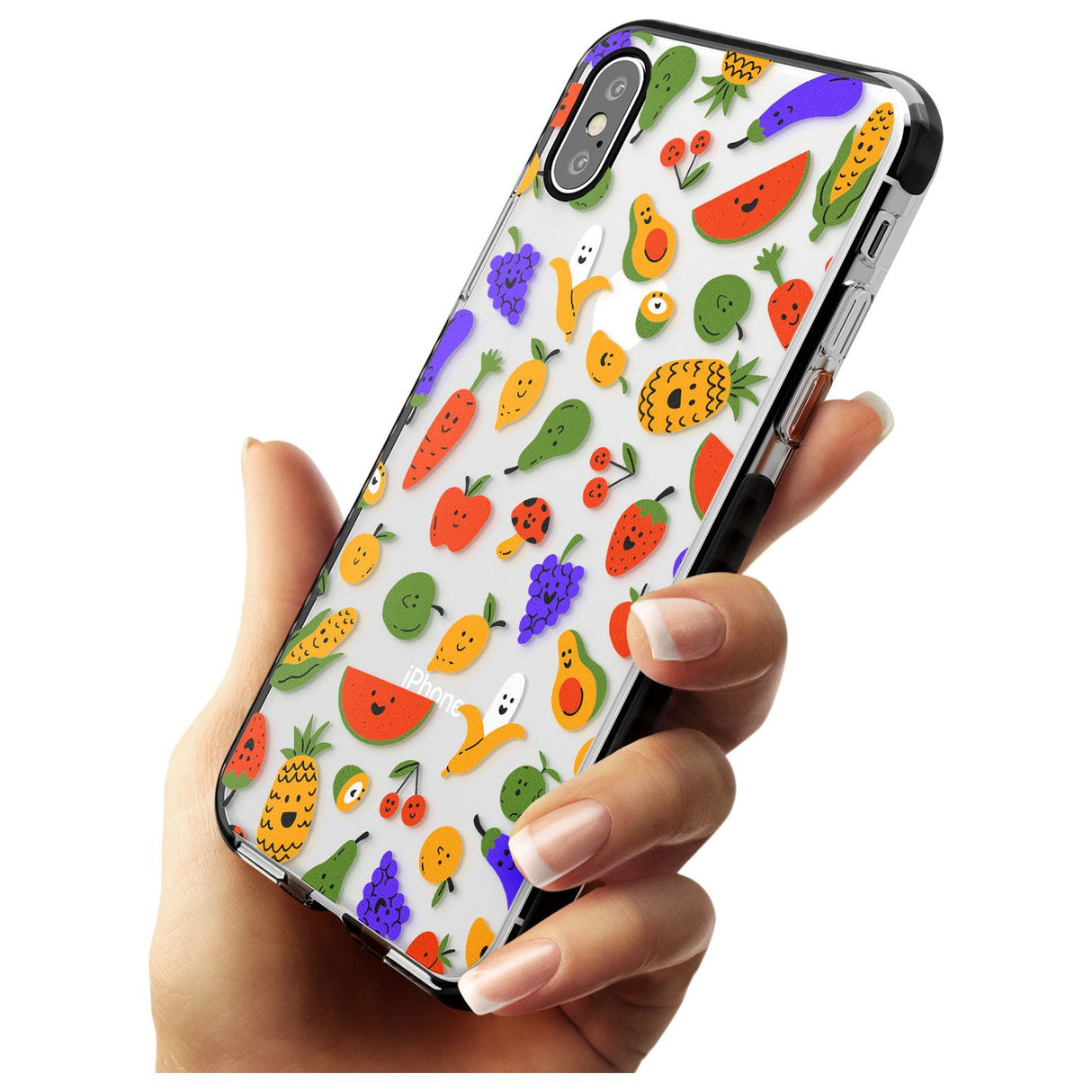 Mixed Kawaii Food Icons - Clear iPhone Case Black Impact Phone Case Warehouse X XS Max XR