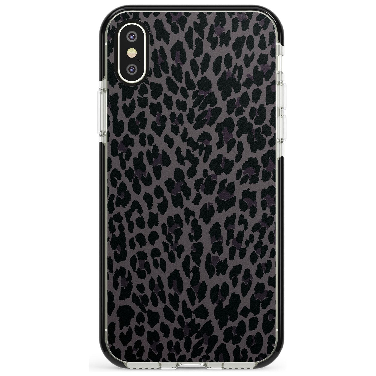 Dark Animal Print Pattern Small Leopard Black Impact Phone Case for iPhone X XS Max XR