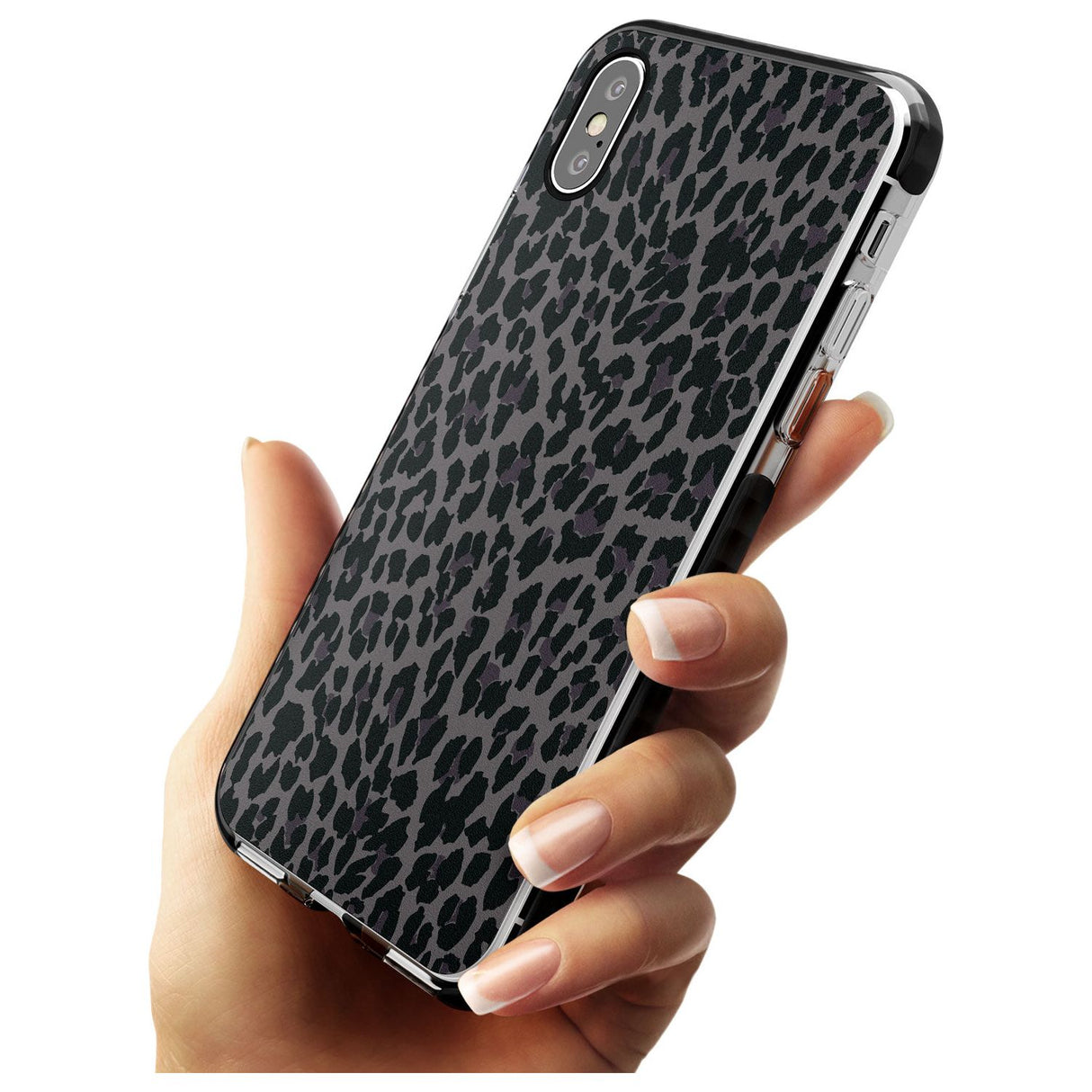 Dark Animal Print Pattern Small Leopard Black Impact Phone Case for iPhone X XS Max XR