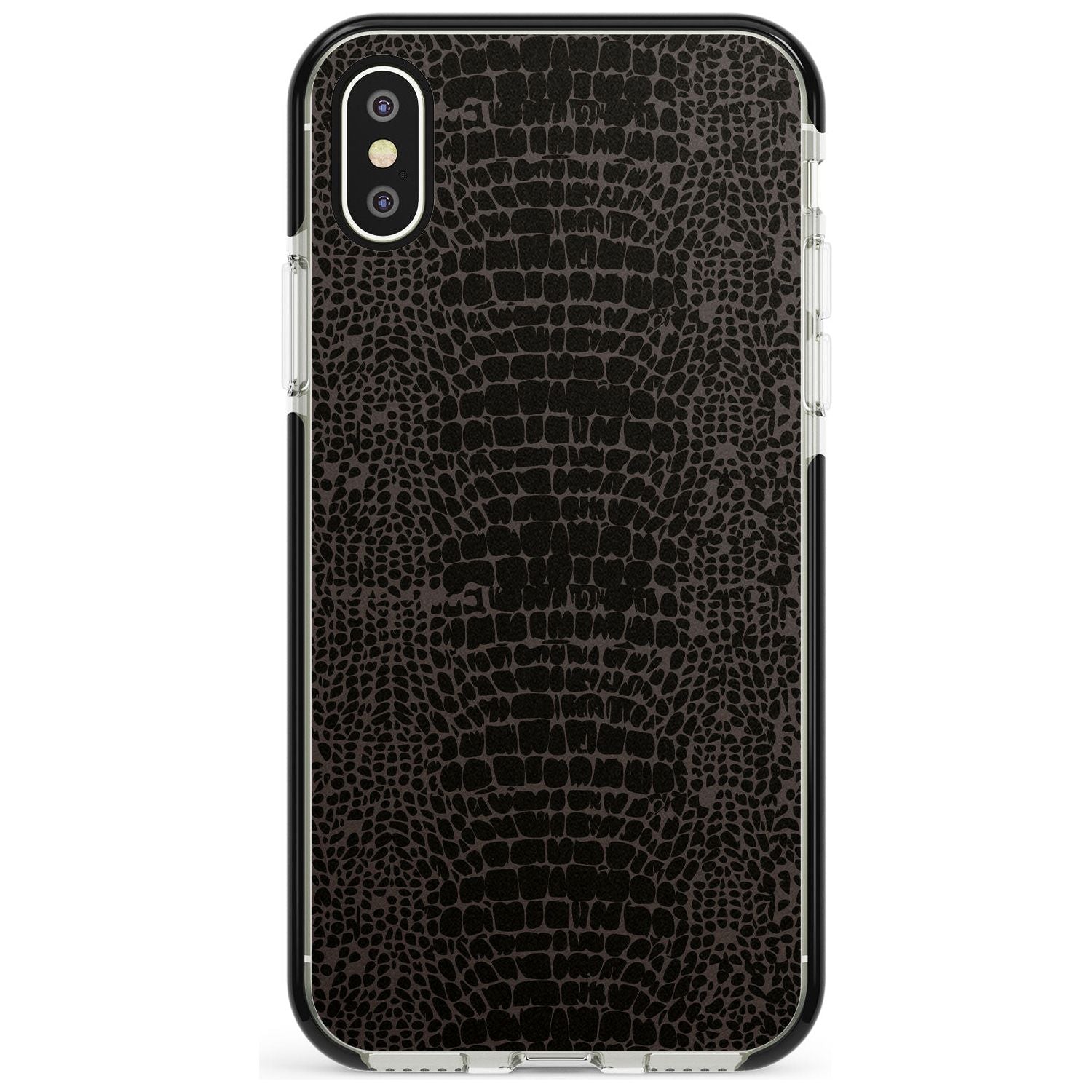 Dark Animal Print Pattern Snake Skin Black Impact Phone Case for iPhone X XS Max XR