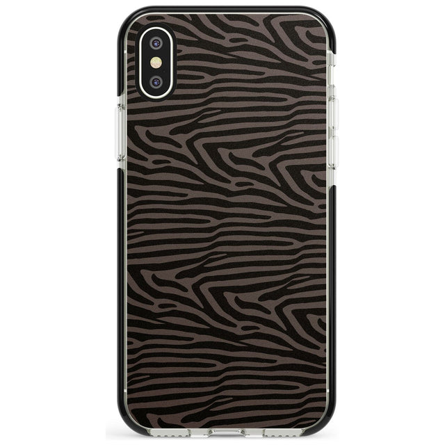 Dark Animal Print Pattern Zebra Black Impact Phone Case for iPhone X XS Max XR