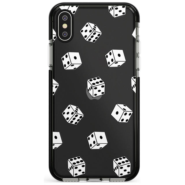 Clear Dice Pattern Black Impact Phone Case for iPhone X XS Max XR