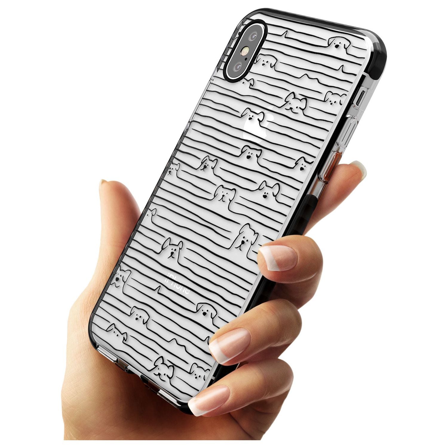 Dog Line Art - Black Black Impact Phone Case for iPhone X XS Max XR
