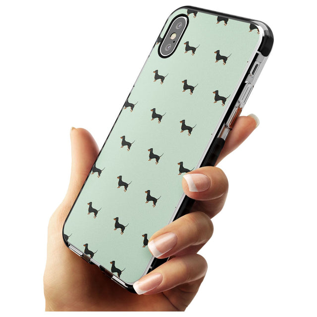 Dachshund Dog Pattern Black Impact Phone Case for iPhone X XS Max XR