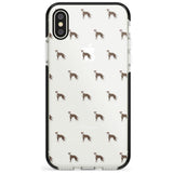 Whippet/Italian Greyhound Dog Pattern Clear Black Impact Phone Case for iPhone X XS Max XR