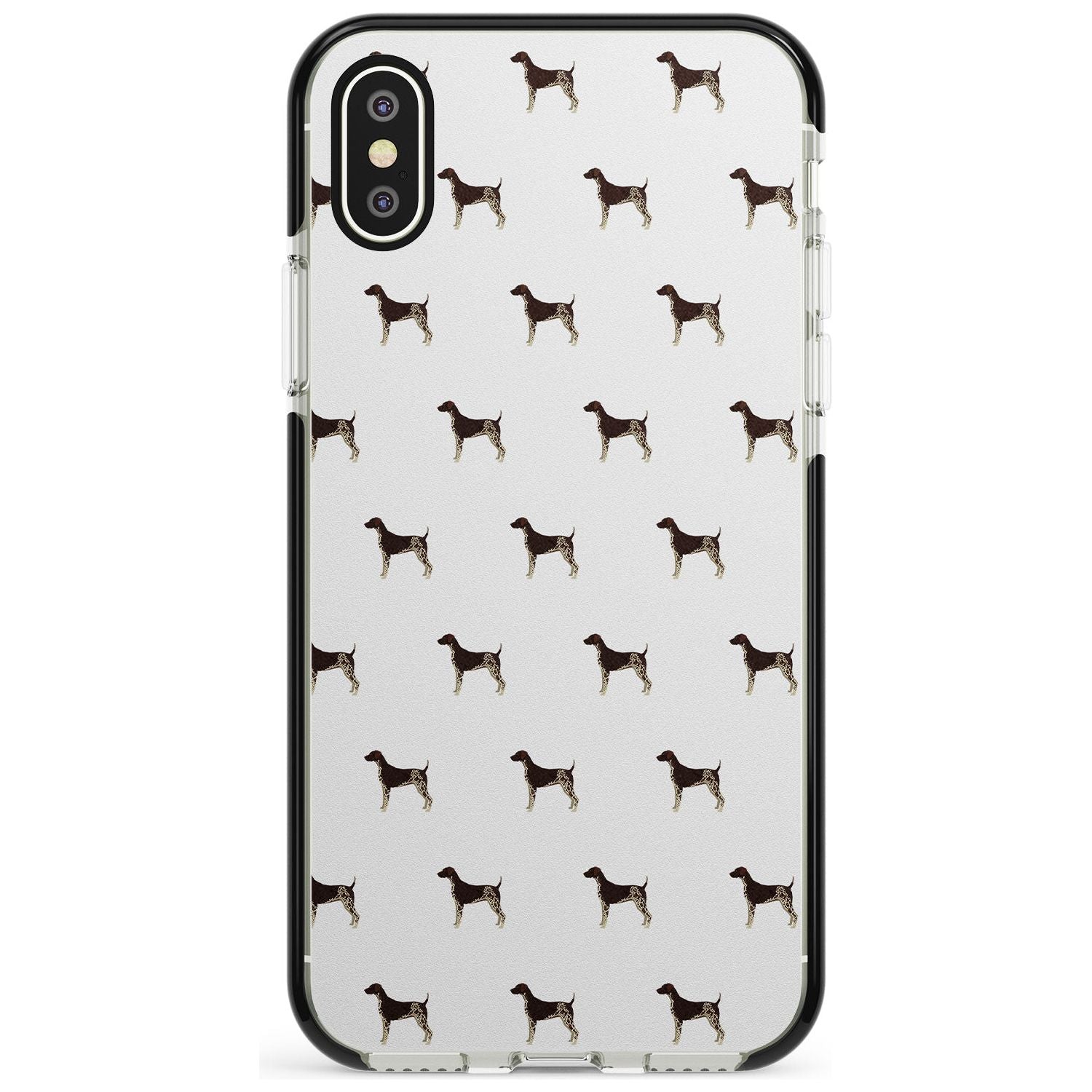 German Shorthaired Pointer Dog Pattern Black Impact Phone Case for iPhone X XS Max XR