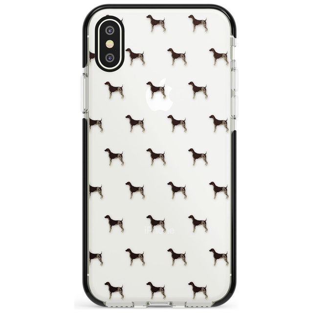 German Shorthaired Pointer Dog Pattern Clear Black Impact Phone Case for iPhone X XS Max XR
