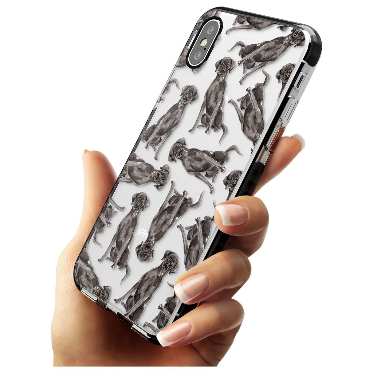 Black Labrador Watercolour Dog Pattern Black Impact Phone Case for iPhone X XS Max XR