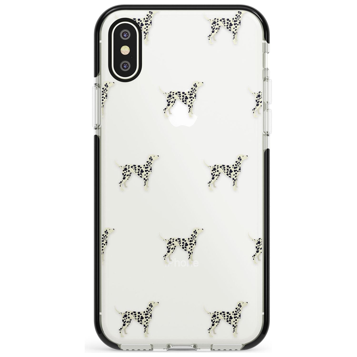 Dalmation Dog Pattern Clear Black Impact Phone Case for iPhone X XS Max XR