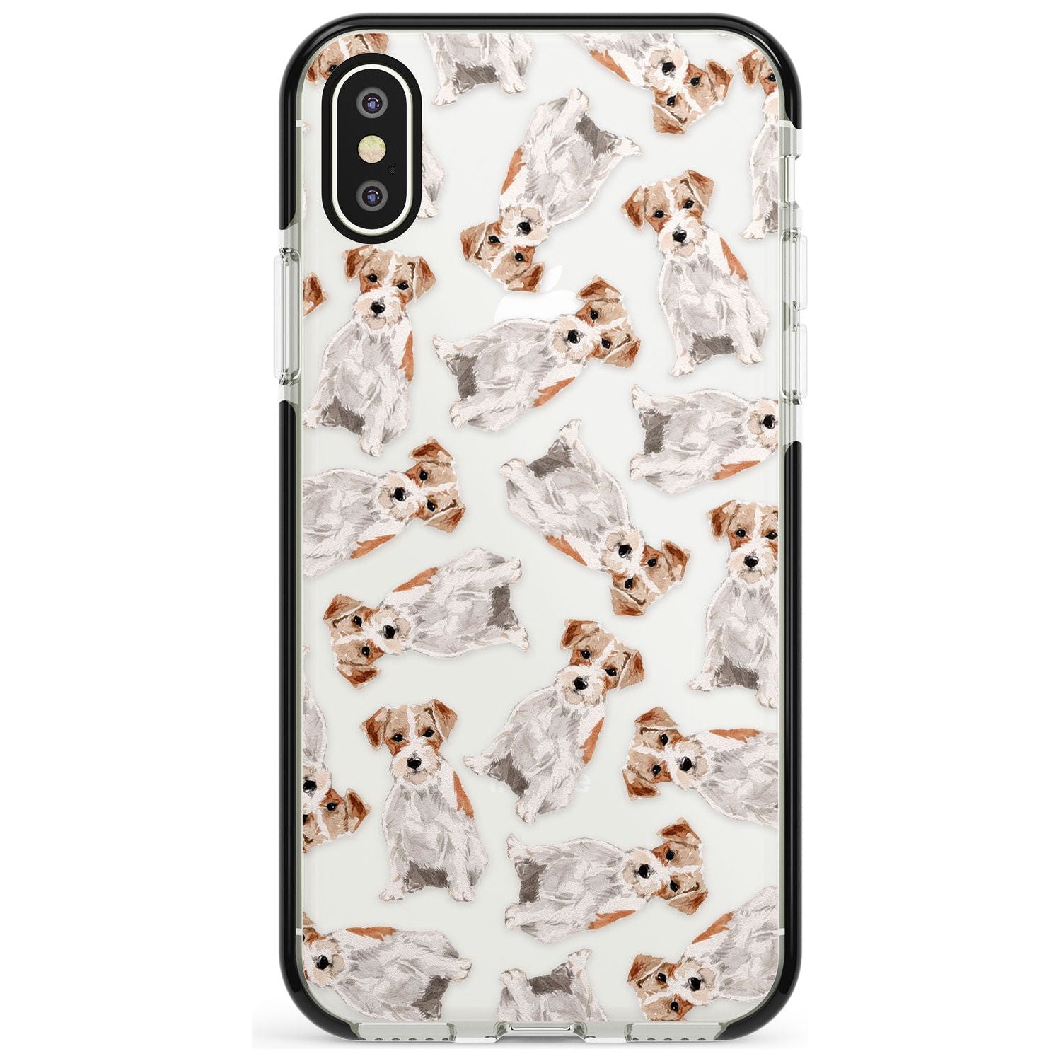 Wirehaired Jack Russell Watercolour Dog Pattern Black Impact Phone Case for iPhone X XS Max XR