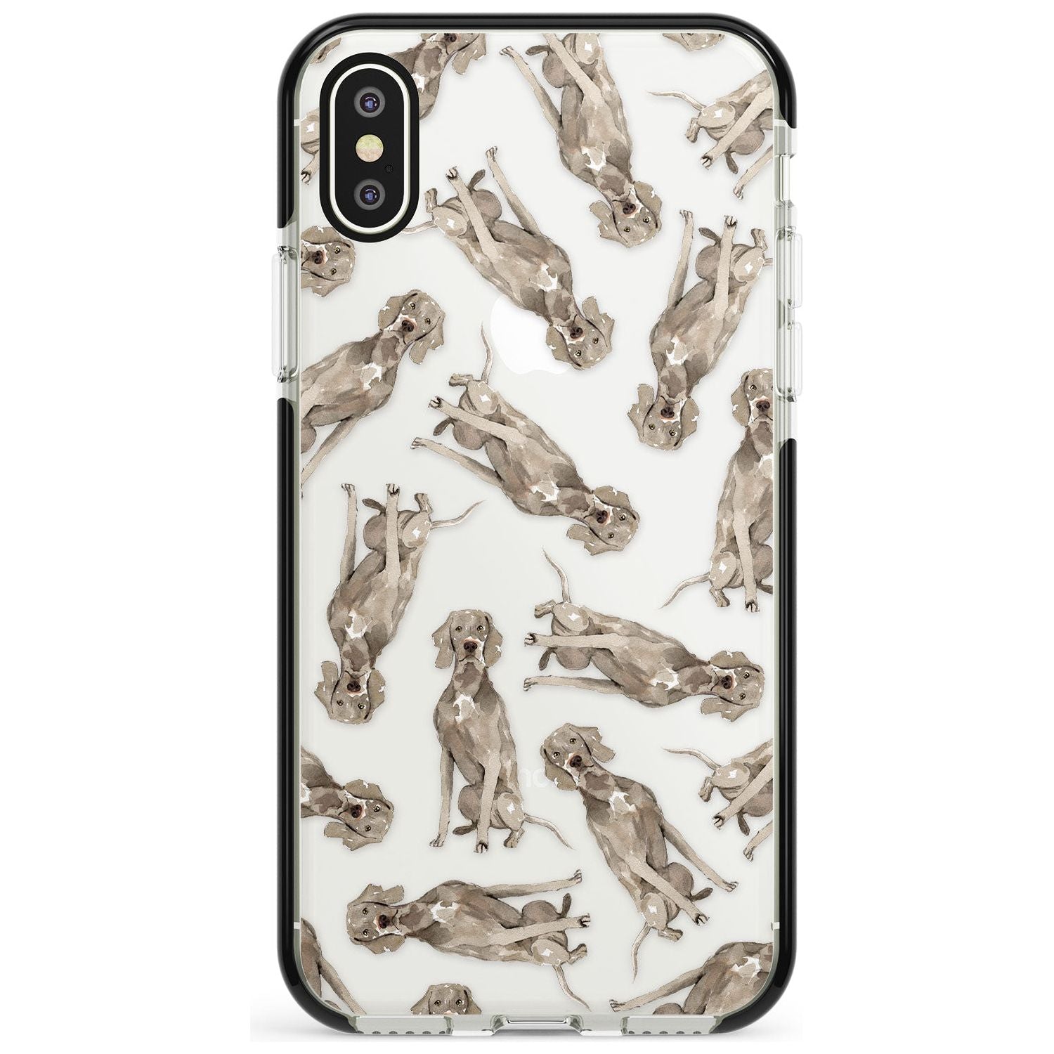 Weimaraner Watercolour Dog Pattern Black Impact Phone Case for iPhone X XS Max XR