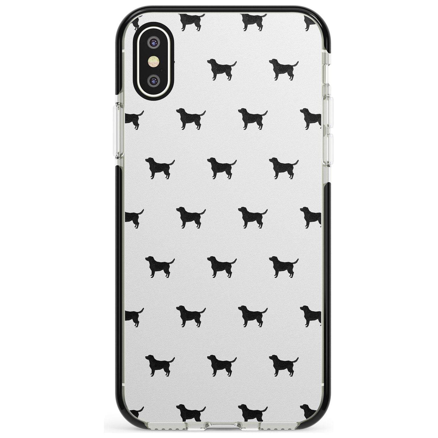 Black Labrador Dog Pattern Black Impact Phone Case for iPhone X XS Max XR