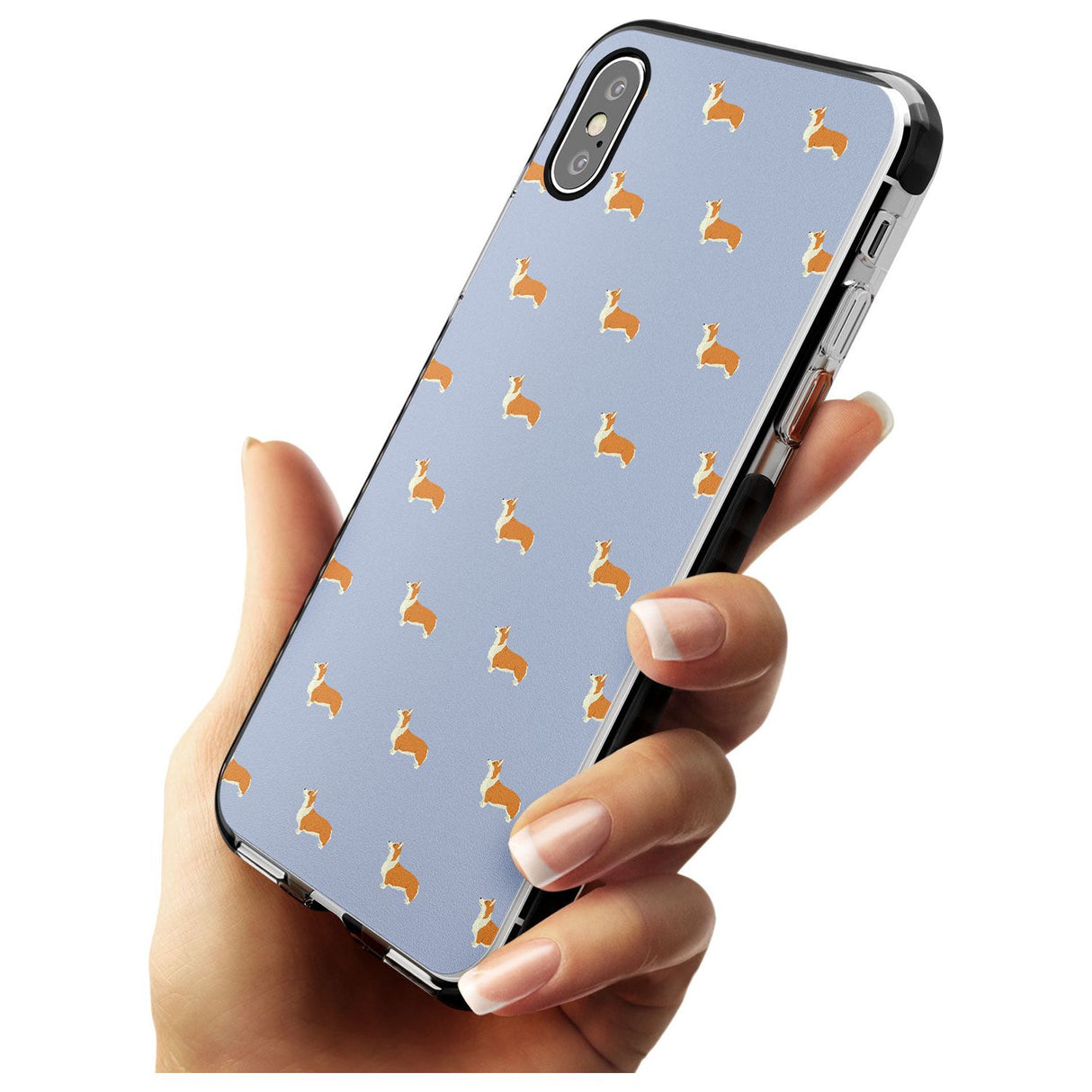 Pembroke Welsh Corgi Dog Pattern Black Impact Phone Case for iPhone X XS Max XR