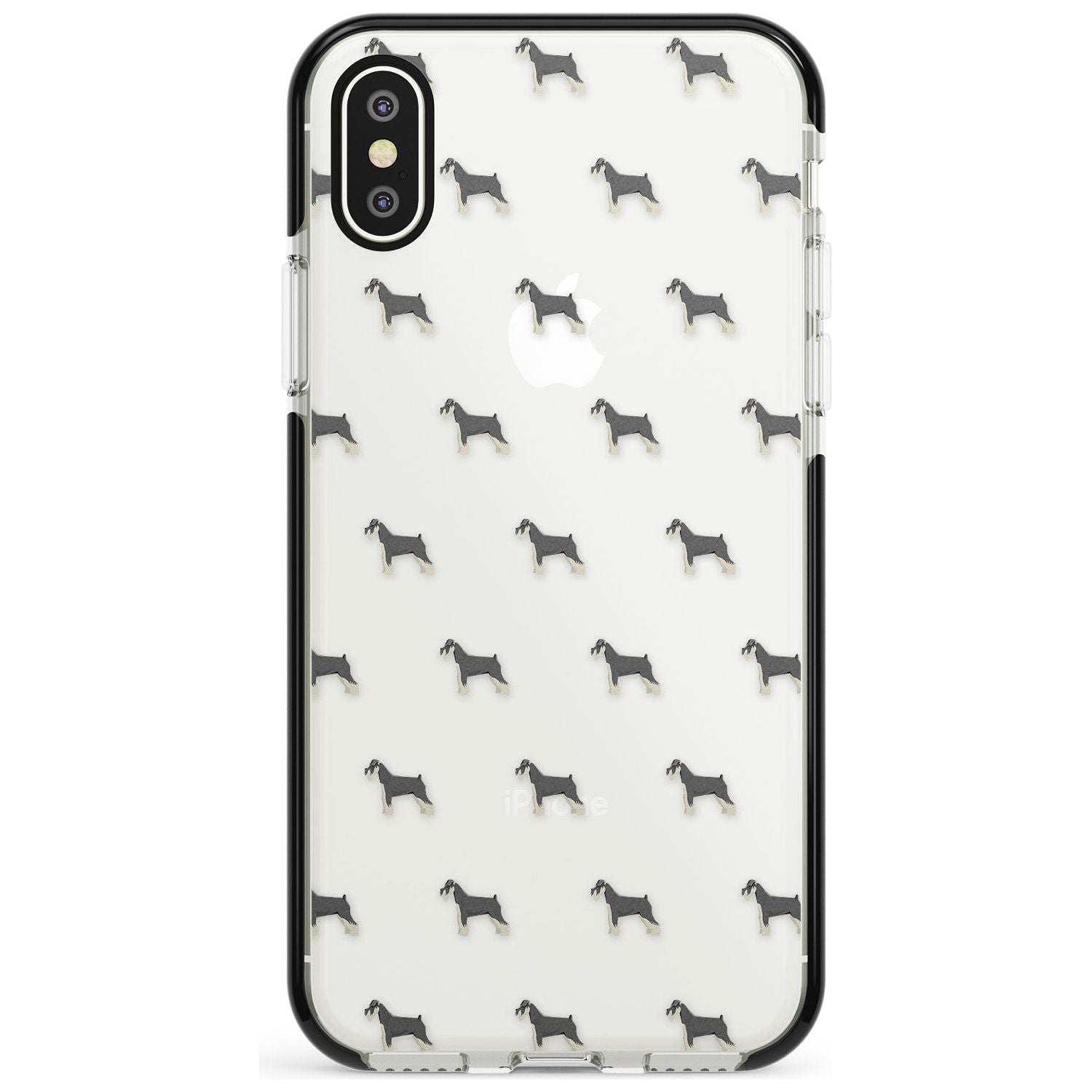 Schnauzer Dog Pattern Clear Black Impact Phone Case for iPhone X XS Max XR