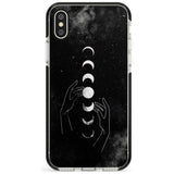 Moon Phases and Hands Black Impact Phone Case for iPhone X XS Max XR