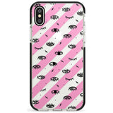 Pink Stripe Eyes iPhone Case  Black Impact Phone Case - Case Warehouse