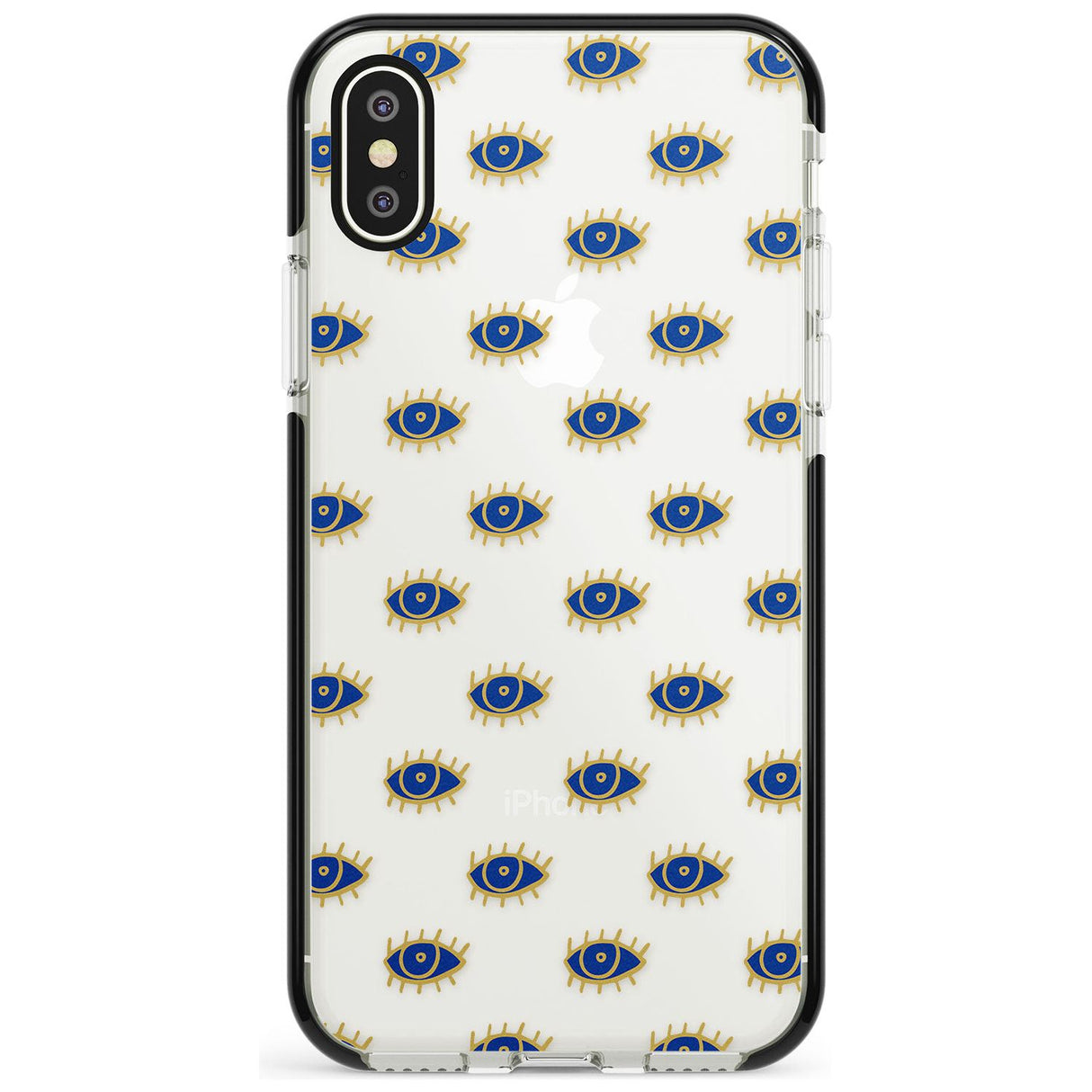 Gold Eyes (Clear) Psychedelic Eyes Pattern Black Impact Phone Case for iPhone X XS Max XR