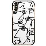 Continuous Line Faces: Black on White Pink Fade Impact Phone Case for iPhone X XS Max XR