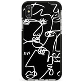 Continuous Line Faces: White on Black Pink Fade Impact Phone Case for iPhone X XS Max XR