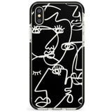 Continuous Line Faces: Clear on Black Pink Fade Impact Phone Case for iPhone X XS Max XR