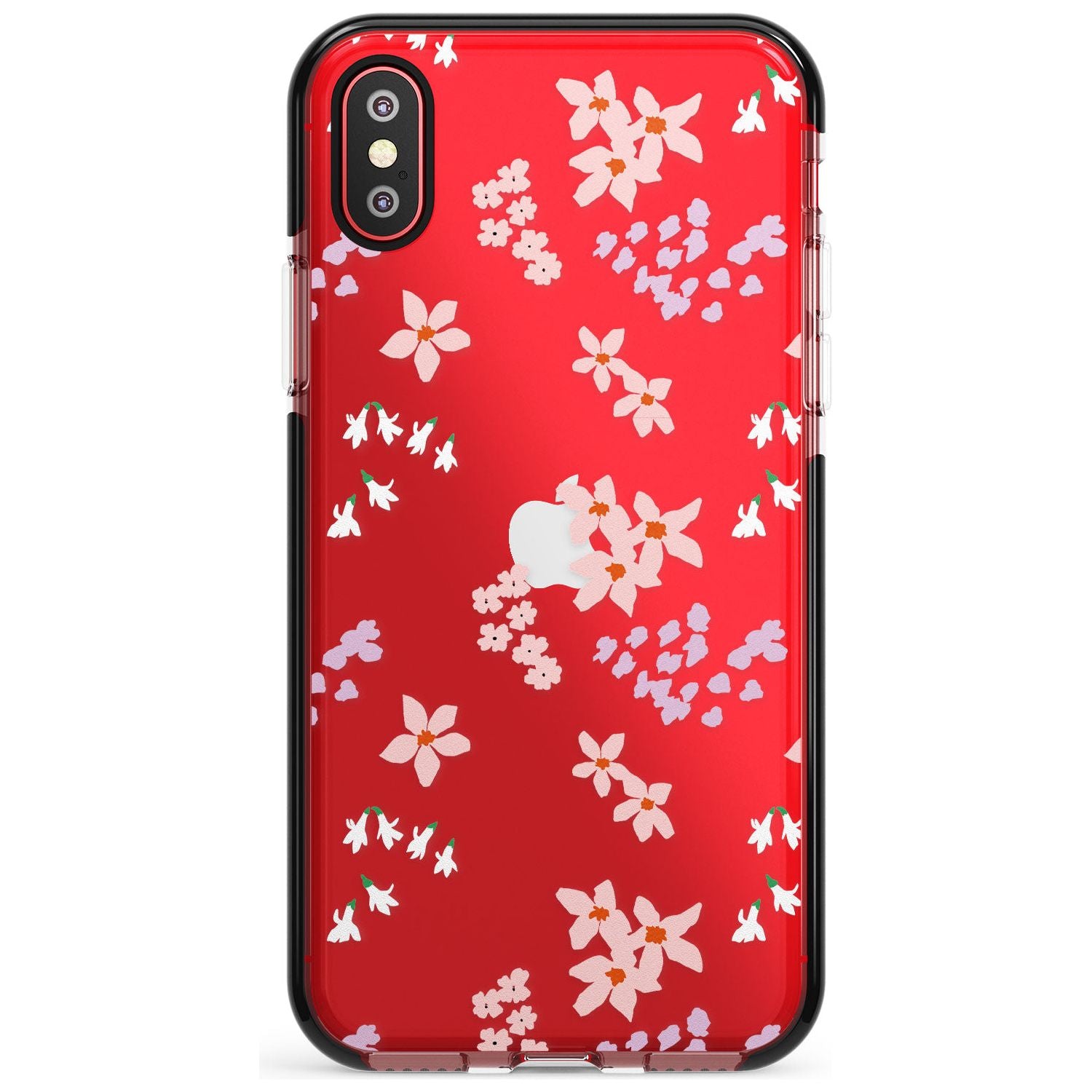 Pink & Purple Flower Mix: Clear Pink Fade Impact Phone Case for iPhone X XS Max XR