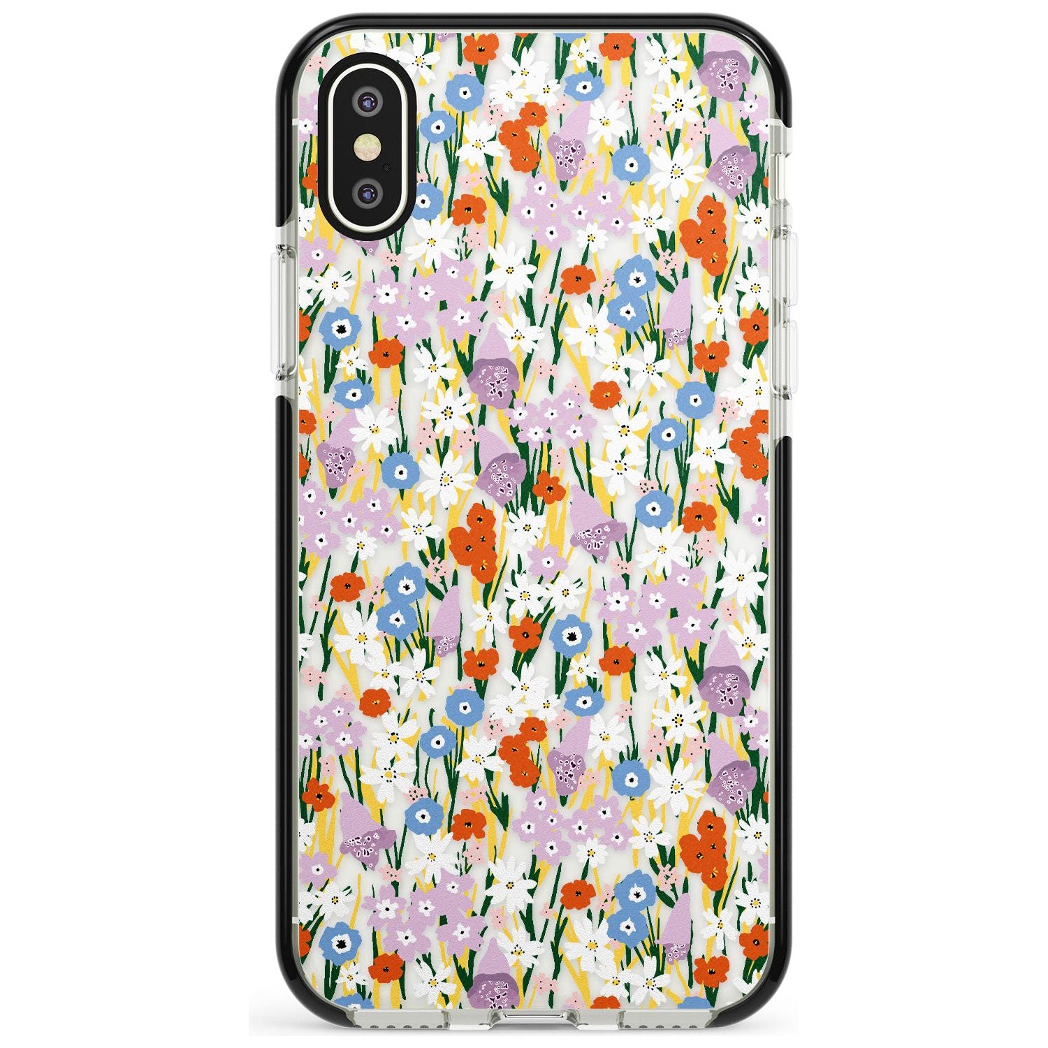 Energetic Floral Mix: Transparent Pink Fade Impact Phone Case for iPhone X XS Max XR