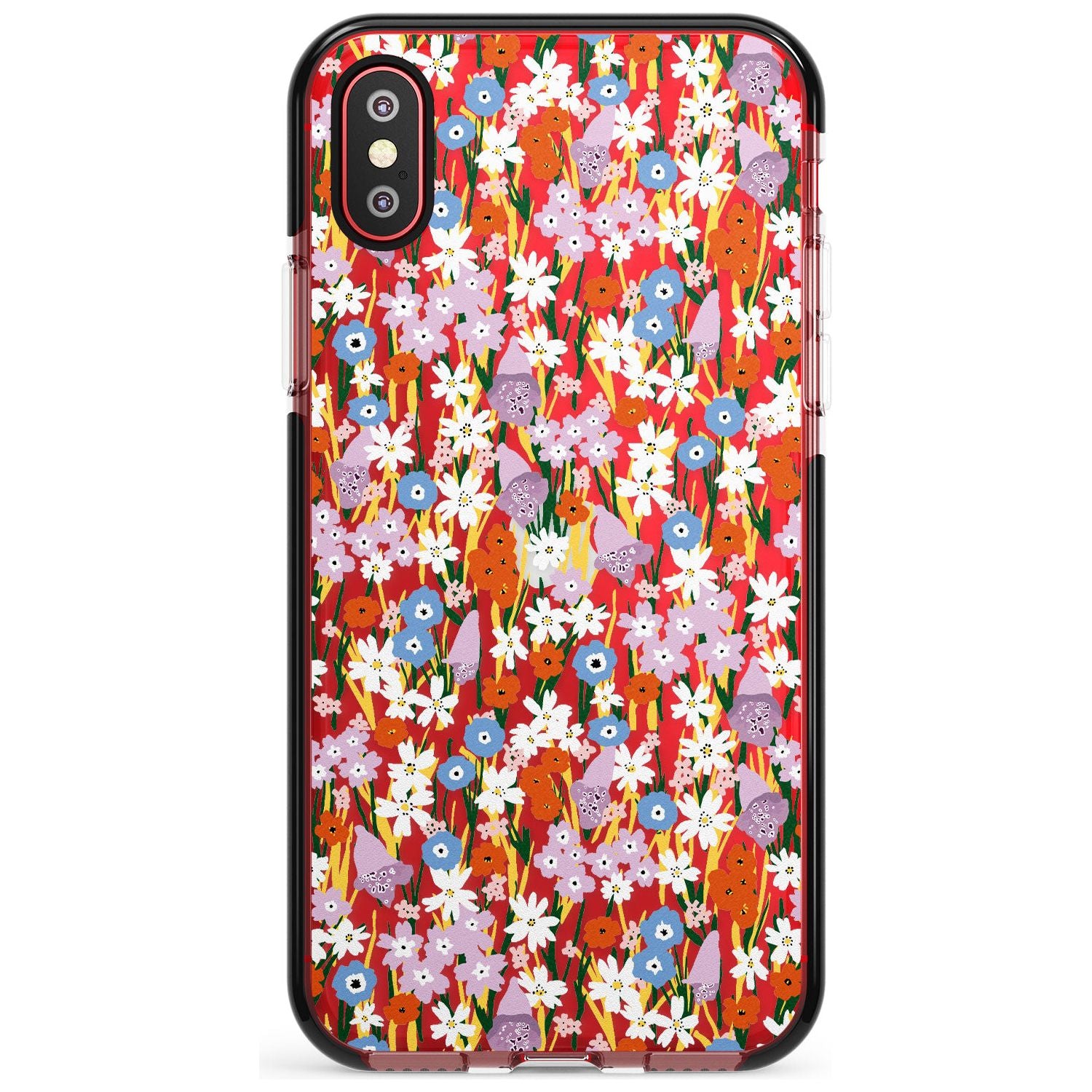 Energetic Floral Mix: Transparent Pink Fade Impact Phone Case for iPhone X XS Max XR