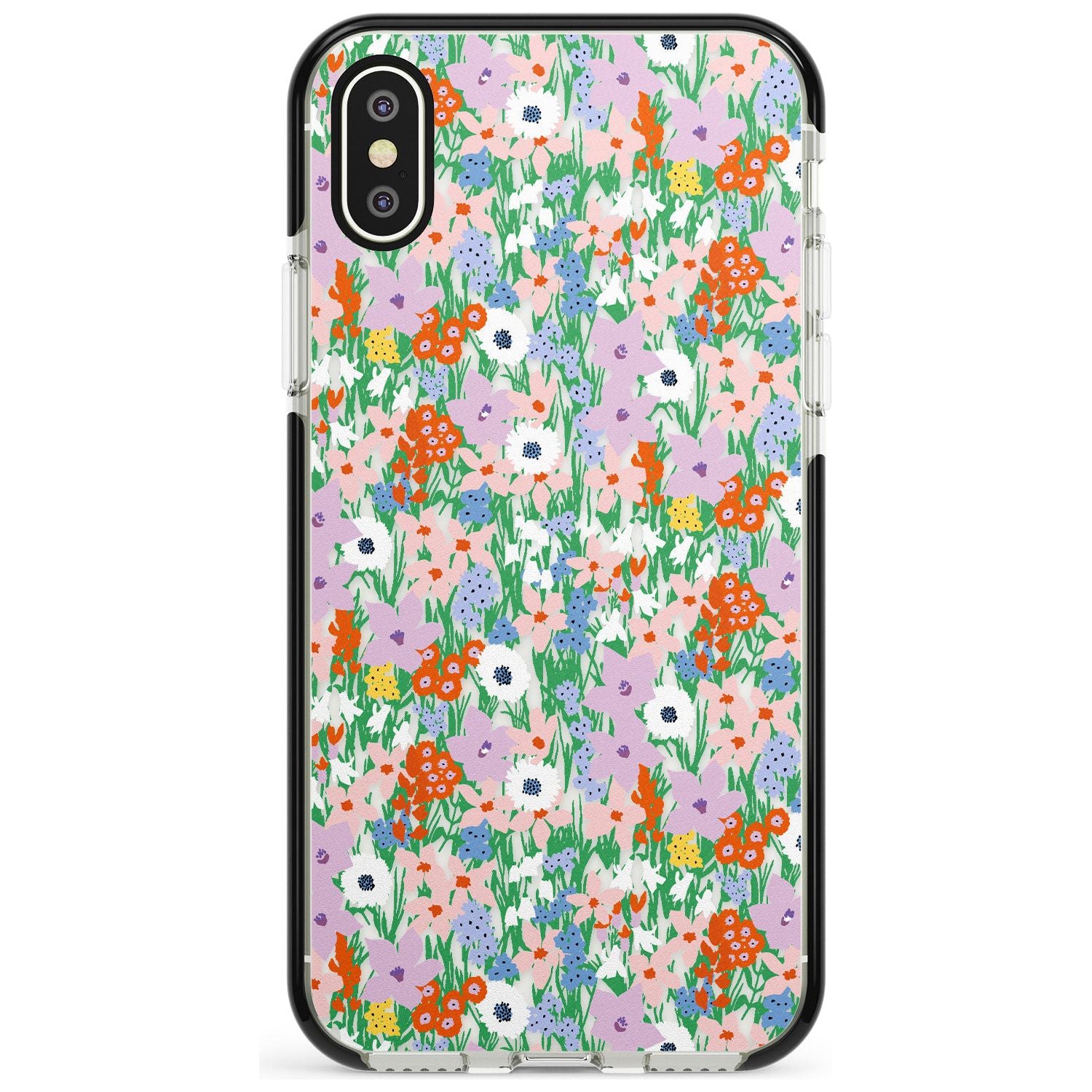 Jazzy Floral Mix: Transparent Pink Fade Impact Phone Case for iPhone X XS Max XR