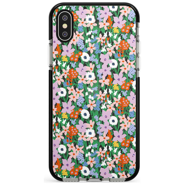 Jazzy Floral Mix: Transparent Pink Fade Impact Phone Case for iPhone X XS Max XR