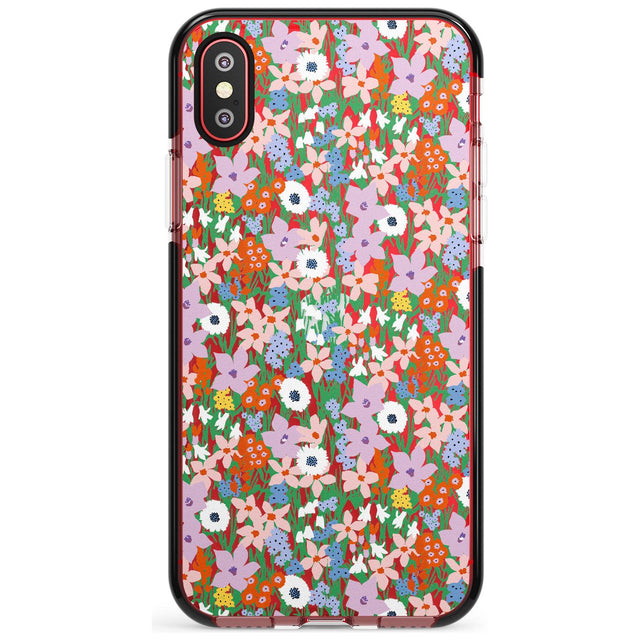 Jazzy Floral Mix: Transparent Pink Fade Impact Phone Case for iPhone X XS Max XR