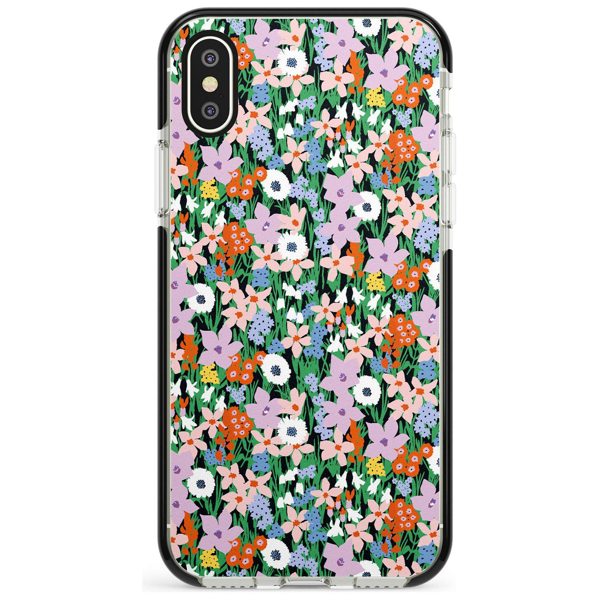 Jazzy Floral Mix: Solid Pink Fade Impact Phone Case for iPhone X XS Max XR